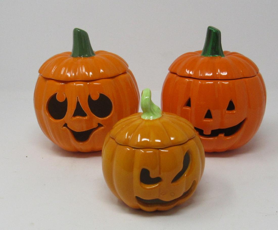 3 Jack O Lantern Pumpkin Votive Candle Holders (1 of 1)