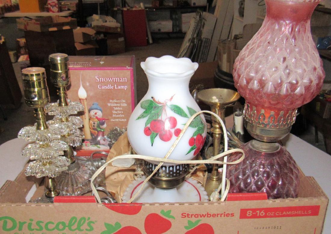 Lamps Lighting Brass Candle Holders: Tallest Lamp is approx 15" tall