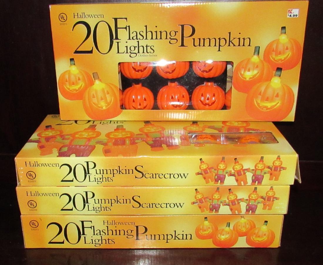 4 Packs of Flashing Pumpkin Lights Halloween DÃ©cor: Never out of boxes