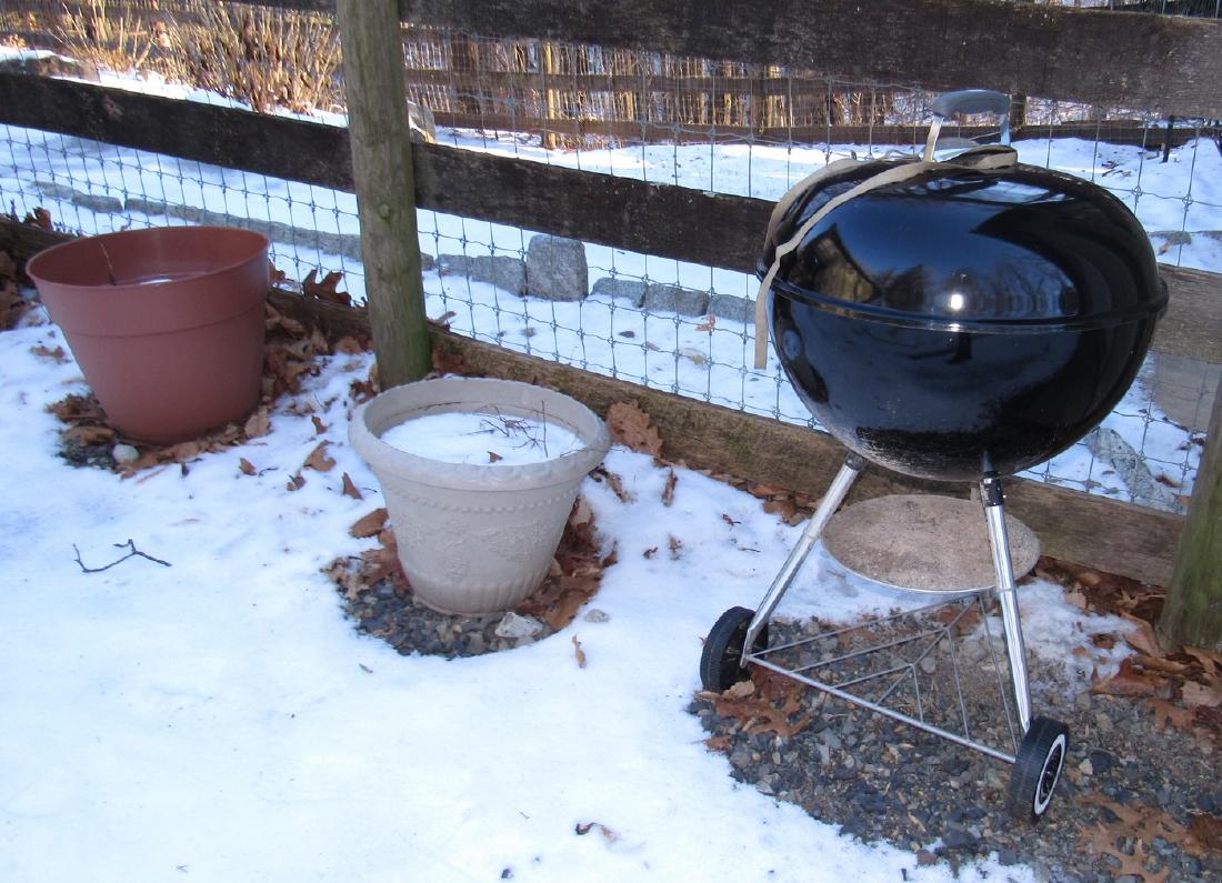 Charcoal Grill and Planters (1 of 3)