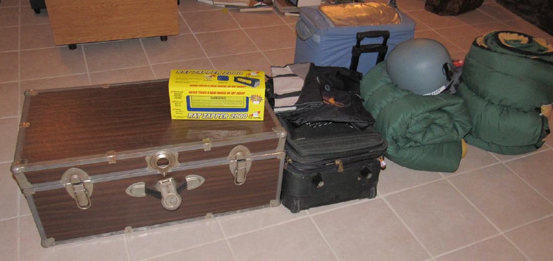 Sleeping Bags Cooler Trunk Luggage Reo Helmet: Getting all pictured.