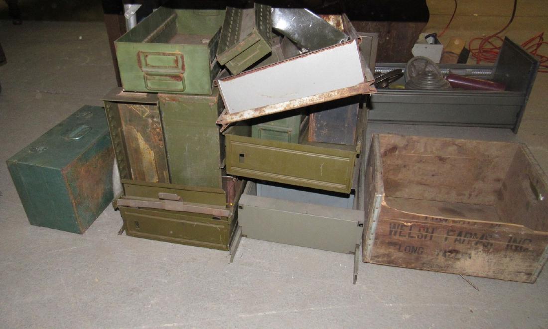 File Cabinet Parts Bin Drawers Wooden Crate: Crate has damage