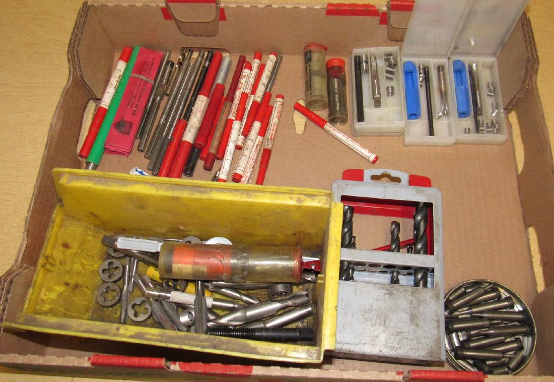 Reamers Drill Bits Taps and Dies: Getting all pictured in box