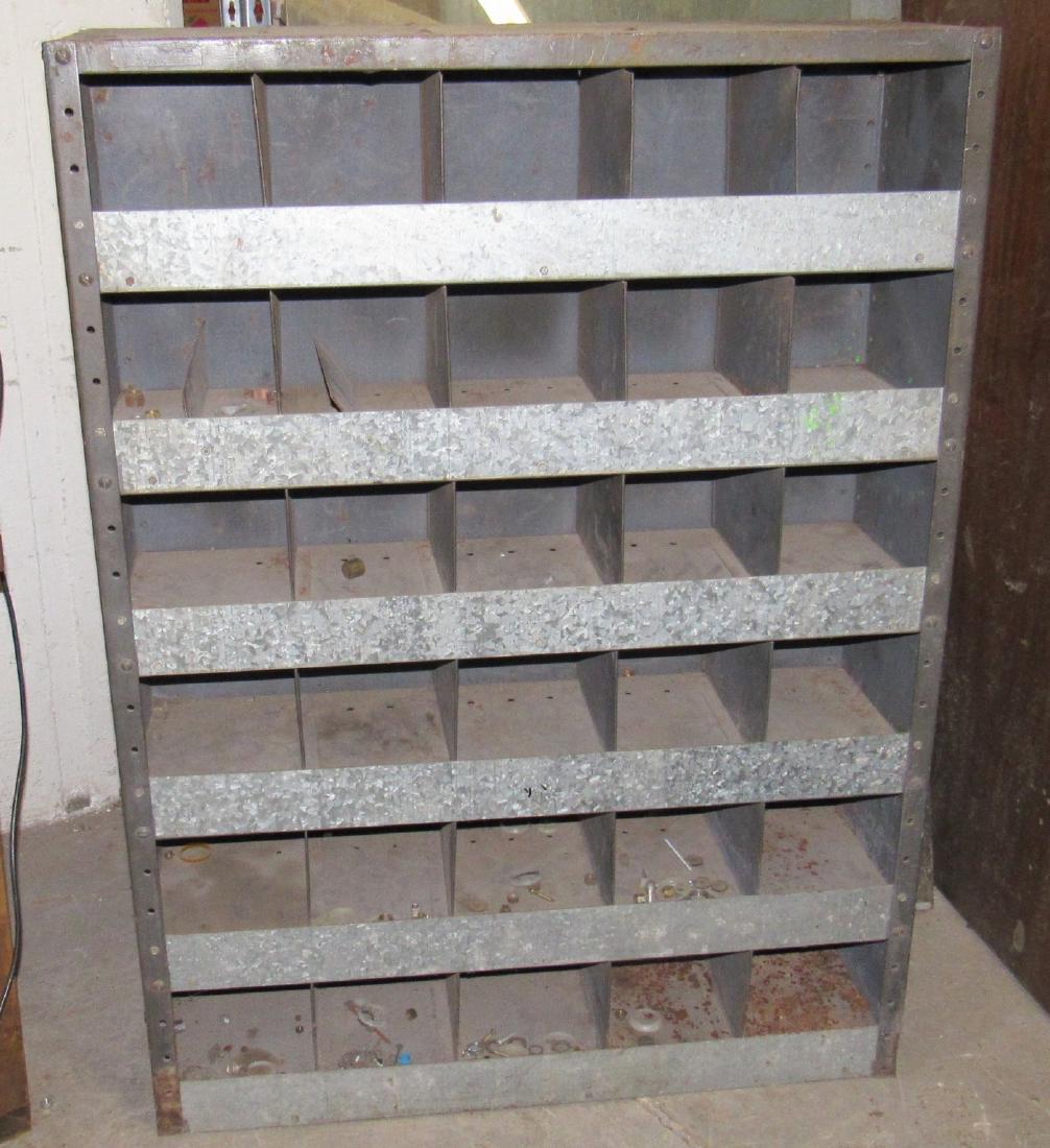 30 Slot Parts Bin Cabinet: Approx 12" x 36" x 49 1/2" tall.