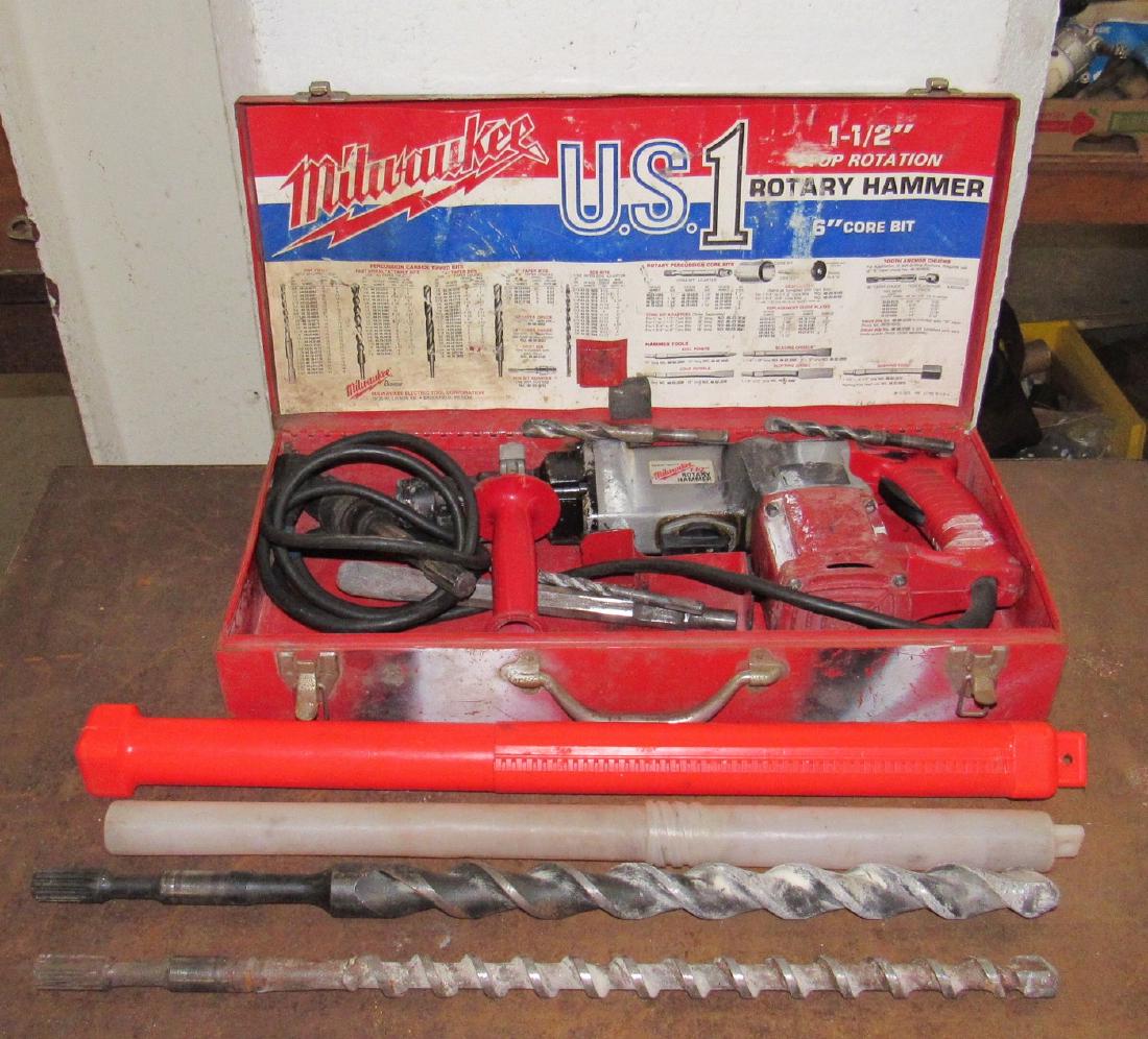 Milwaukee 1 1/2" Rotary Hammer Drill with Bits