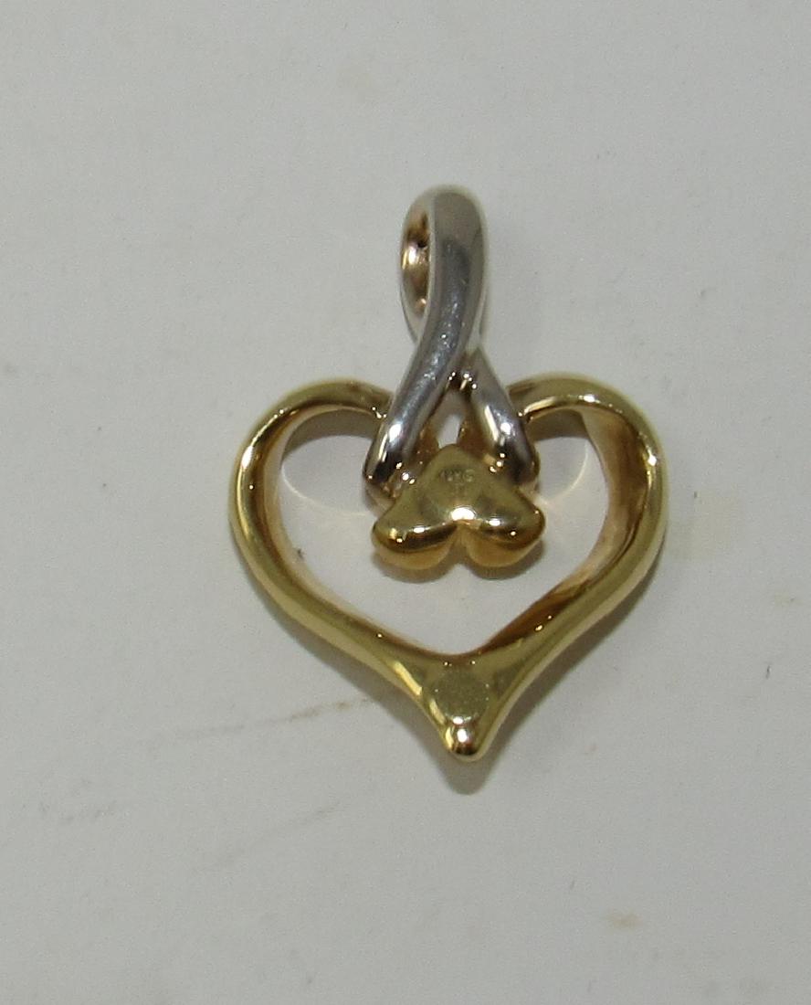 14K Gold Heart Charm: Approx 1" wide and 1 1/4" long