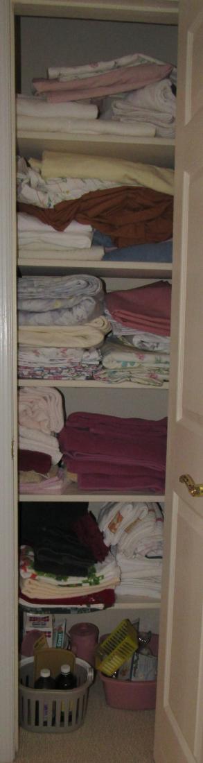 Linens Towels Sheet Closet: Lot includes everything in closet. Take what you want and leave the rest