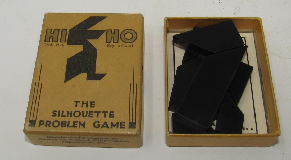 Hi Ho Silhouette Problem Game American Record: Game and box