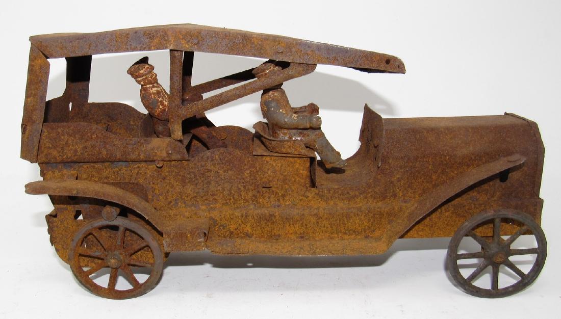 Tin Friction Coach Car with Drivers: Approx 13 1/2" long. Friction does not work