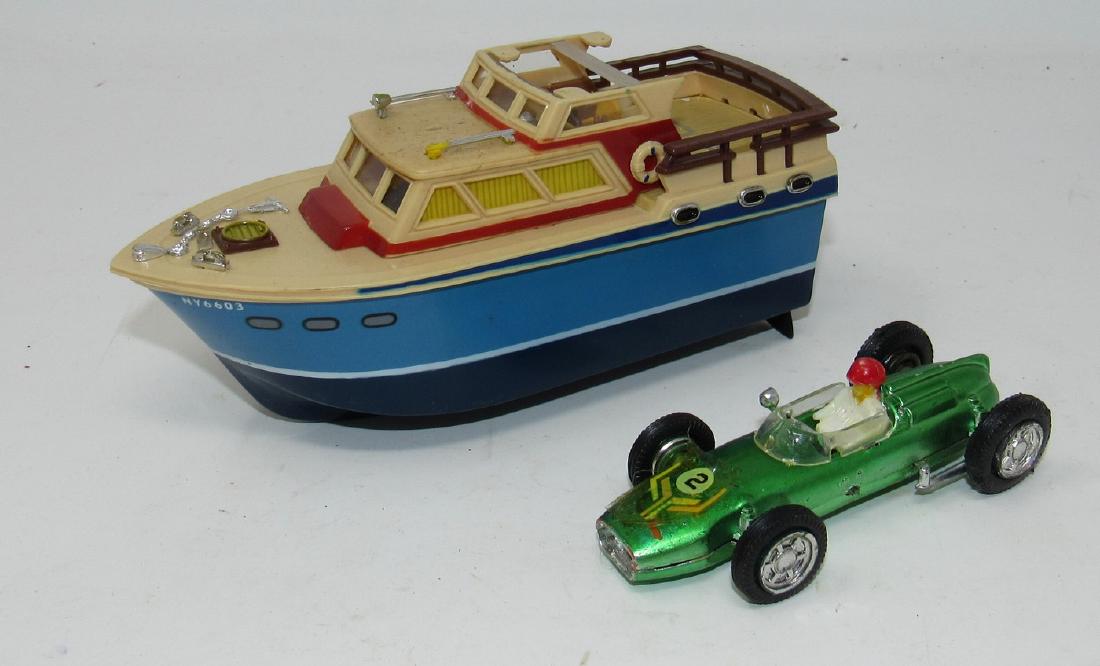 Ideal King of The Sea Boat and Cooper Car: Both are missing some parts. Boat is approx 6" long
