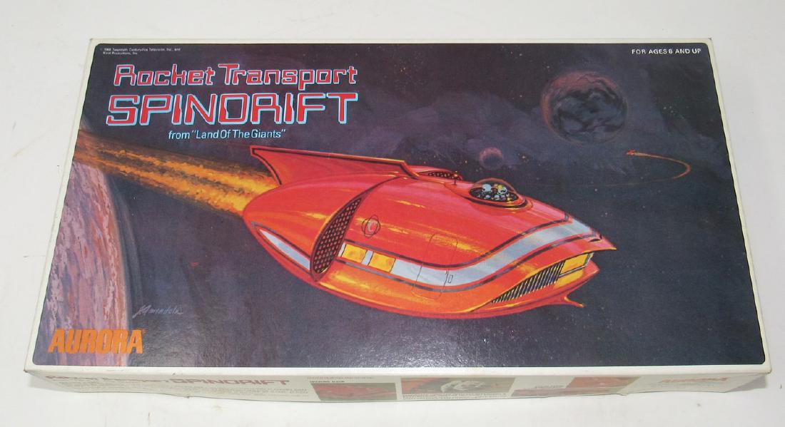 Aurora Rocket Transport Spindrift Model Land of Giants: Box is in very good condition. We do not look thru and make sure all the parts are there or if there are any broken pieces. Sold as is,