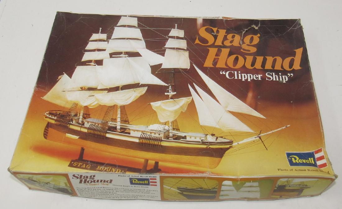 Revell Stag Hound Clipper Ship Model: Box has wear and tear. We do not guarantee all parts are in box