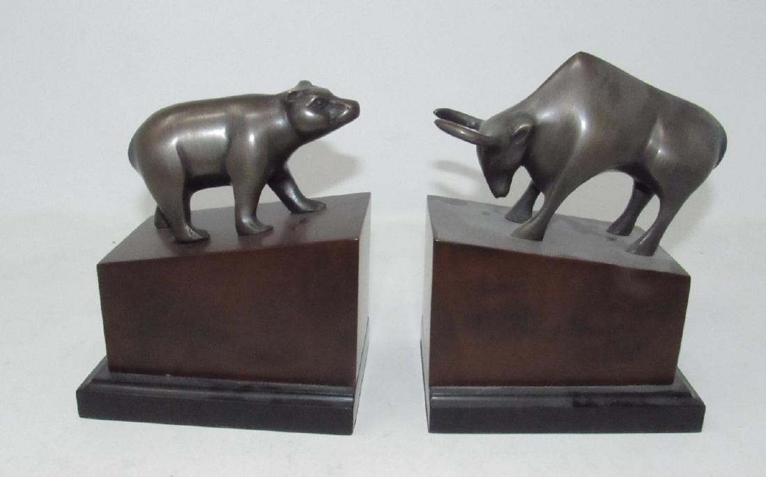 Bear and Ox Bookends: Approx 7" tall
