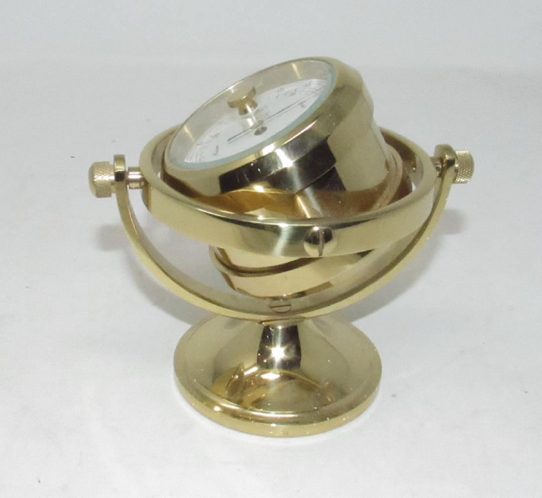 Weems and Plath Brass Clock Barometer: Approx 5 1/2" tall. Sold in untested condition