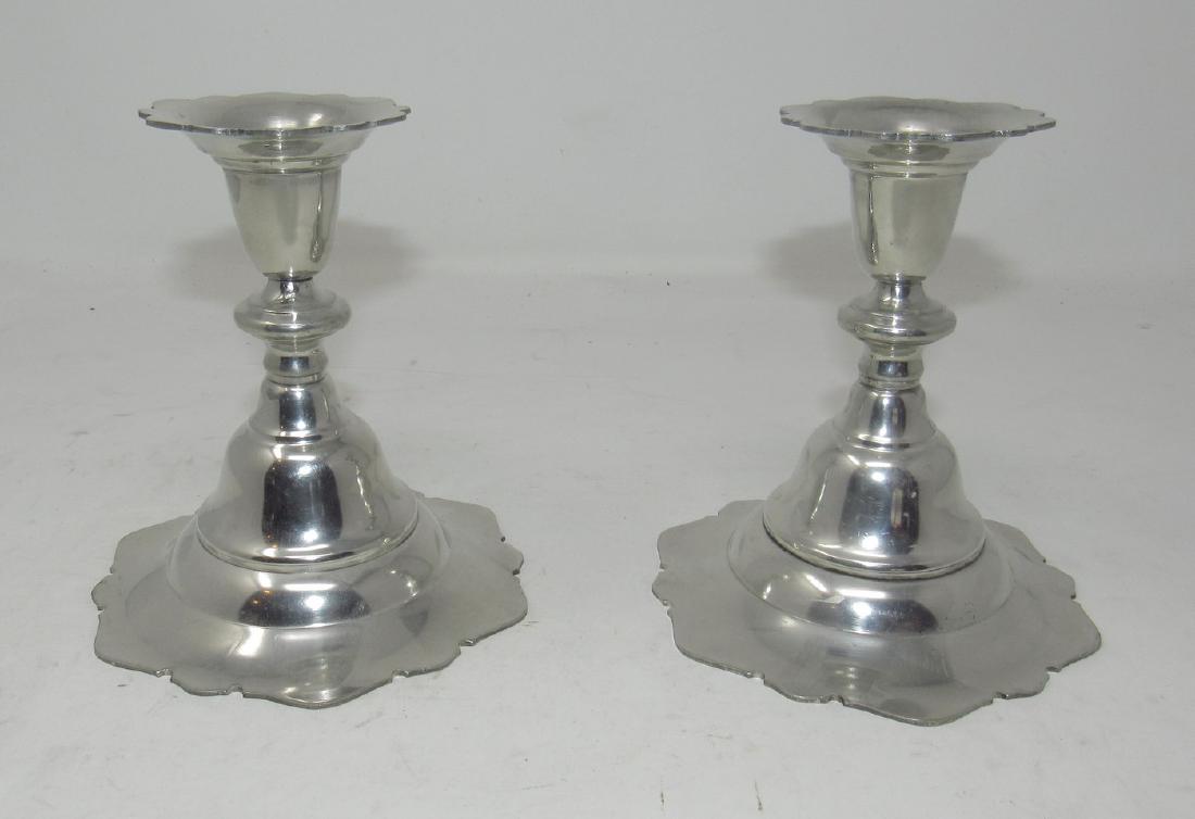 Kirk Steiff Pewter Candle Holders: Approx 5" tall.