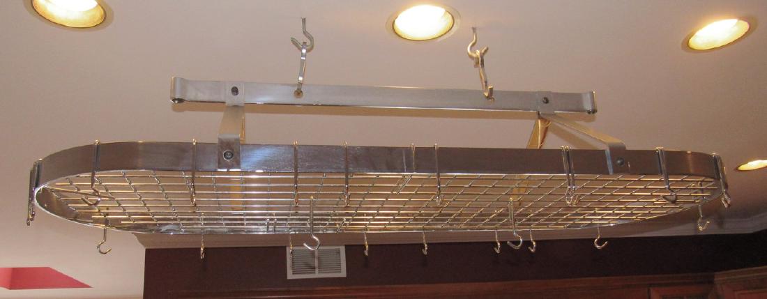 Large Stainless Steel Pot Rack: Approx 20" x 59"
