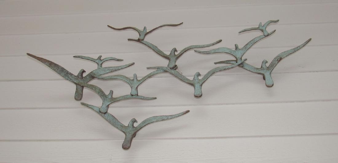 Brass Bird Wall Sculpture: Approx 24" x 48"