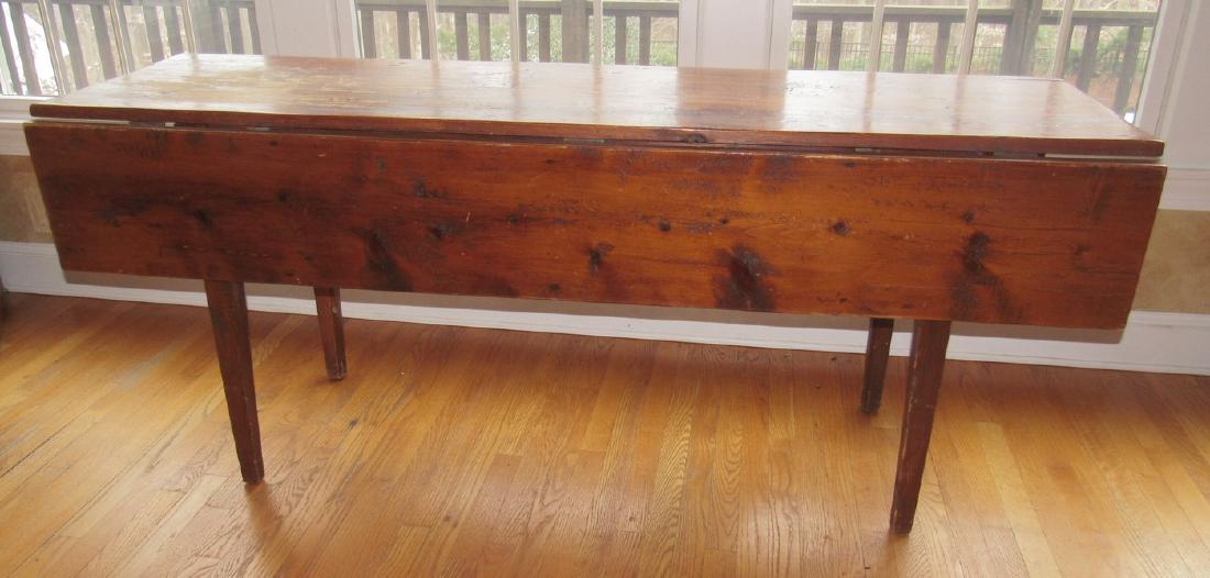 Harvest Drop Leaf Farm Table Philip Andrews: Approx 20" x 72" x 29 1/2" tall ( when closed). Leaves are approx 10 1/2" wide. This is a reproduction made by Philip Andrews