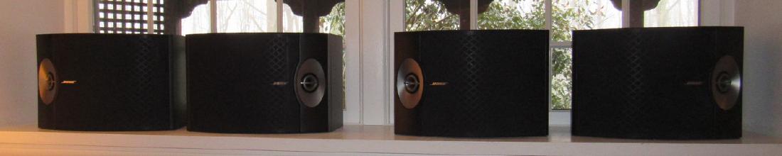 4 Bose 301 V Speakers: Approx 10" x 15" x 10" . Sold in untested condition
