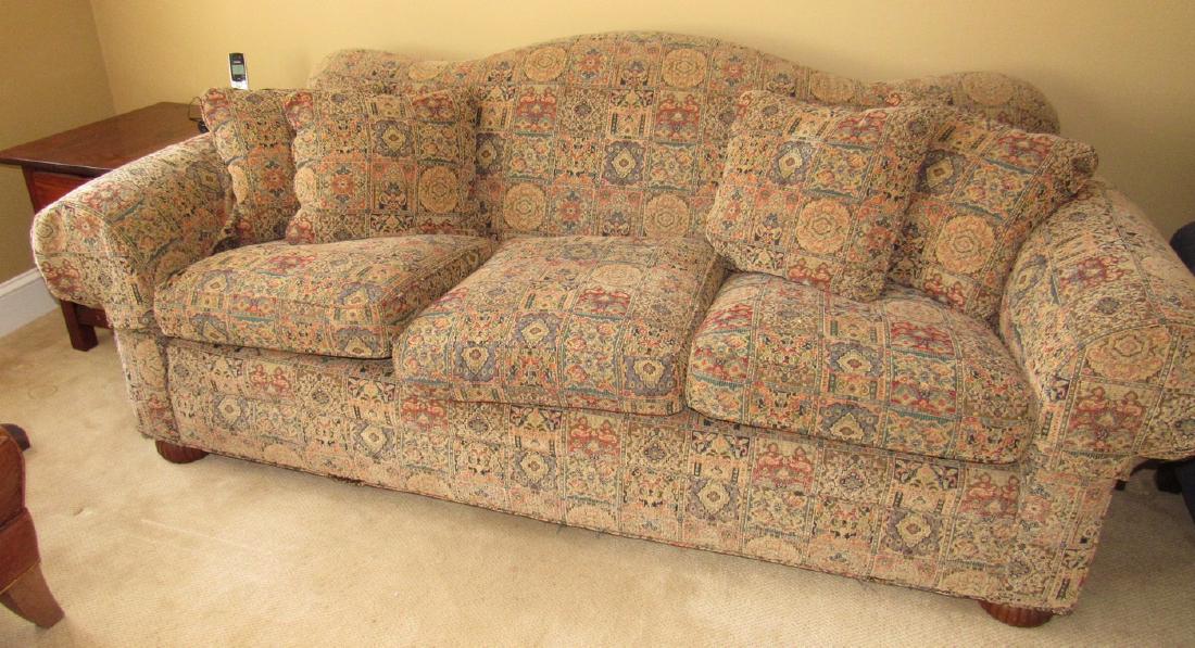 Craftwork Sofa End Table and Telephone: Sofa is clean. Approx 38" x 84"