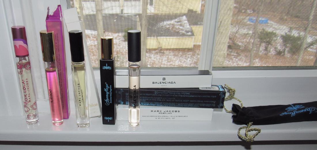 Balenciaga Marc Jacobs Chloe Perfume plus MORE: Lot includes the 5 bottles on window sill ( approx .34 fl oz and most are just about full) and all the samples pictured
