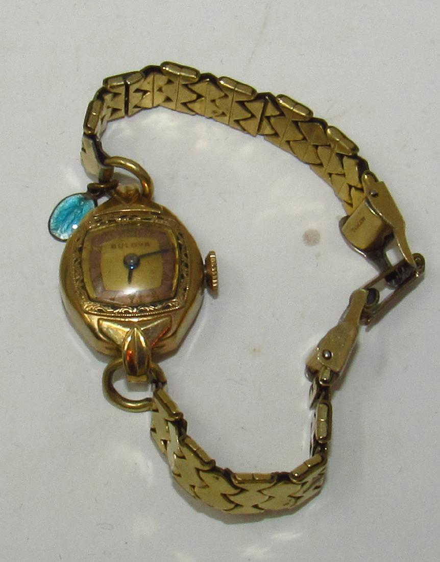 Bulova 10k Rolled Gold Plate Ladies Watch w/ Religious Bulova 10k Rolled Gold Plate Ladies Watch w/ Religious