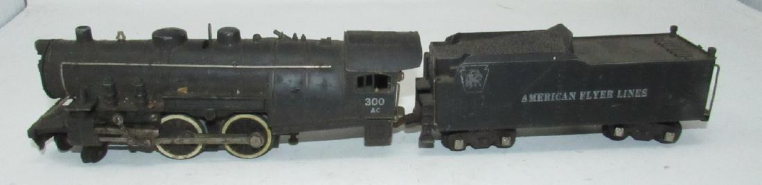 American Flyer 300 AC Steam Locomotive PRR Train: Comes with Tender. Sold in untested condition