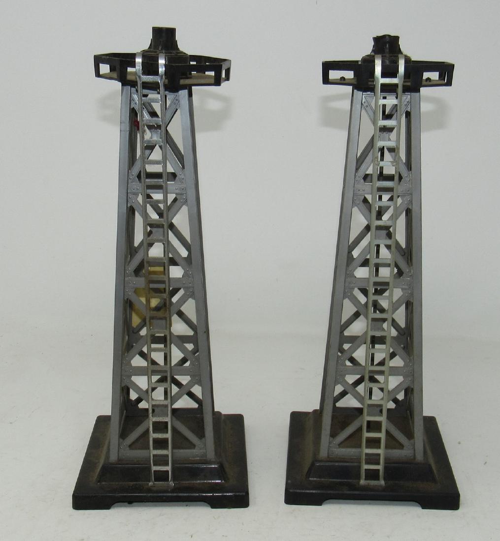 2 Marx Train Light Towers: Approx 11 1/2" tall. No damage. Just need a light cleaning