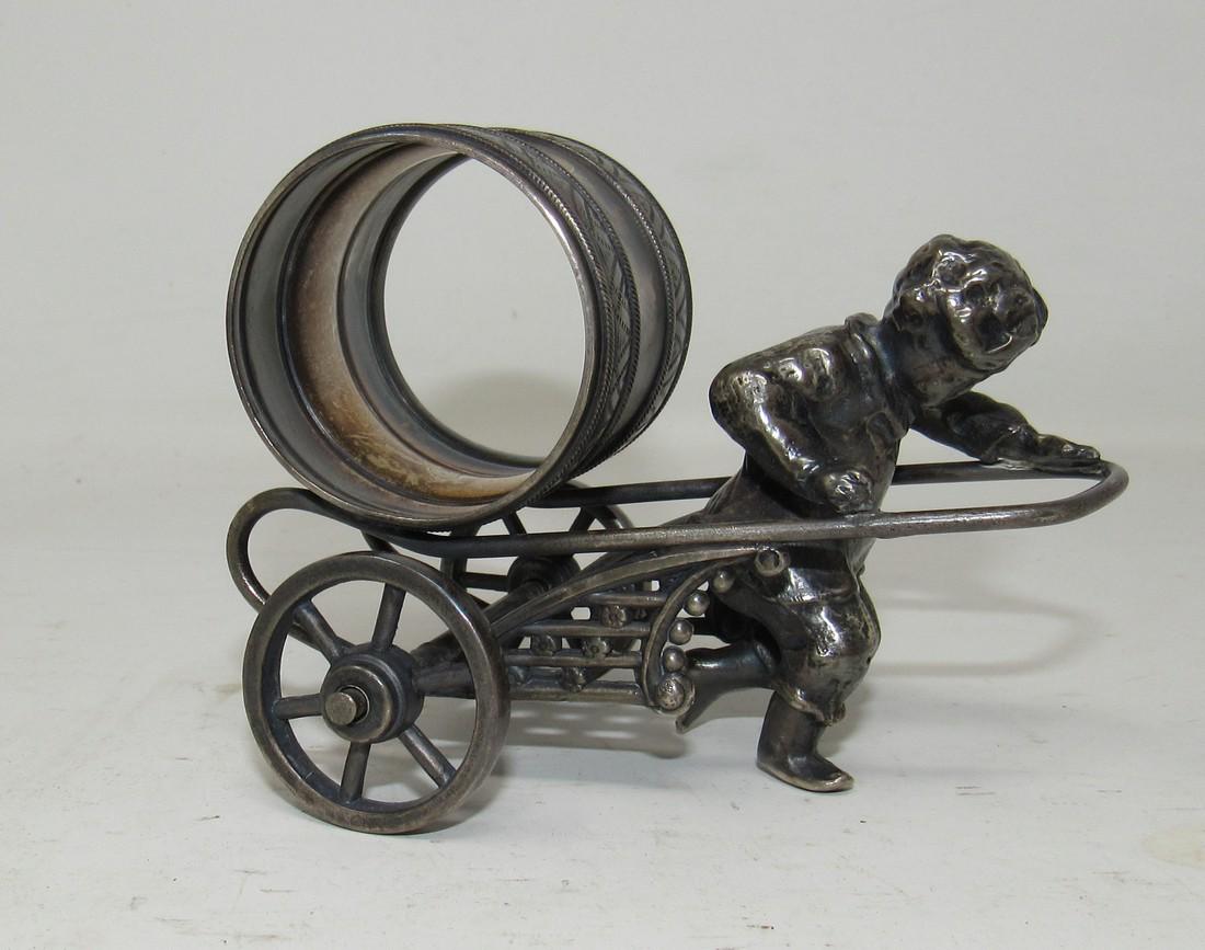Figural Napkin Ring Holder Boy Pulls (1 of 5)