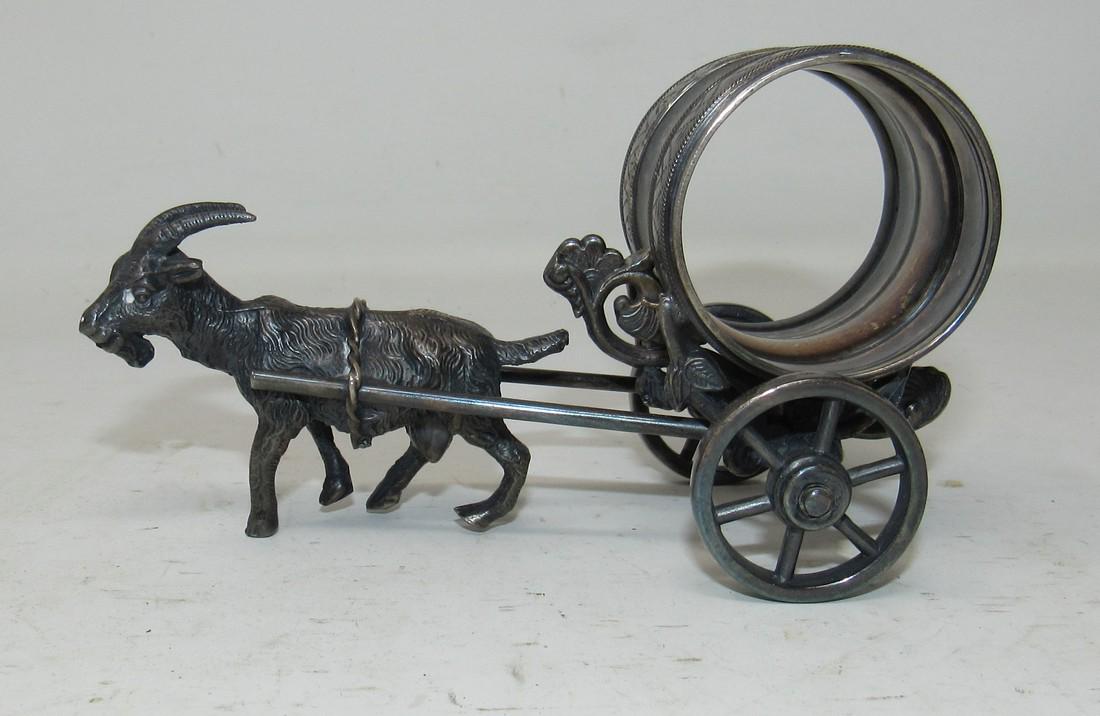 Figural Goat Pulls Napkin Ring Holder (1 of 5)