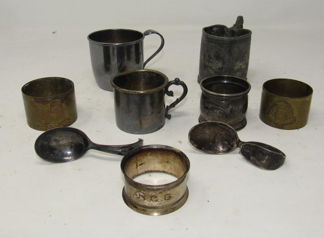 Silverplate Cups Childs Spoons Napkin Ring Holders (1 of 6)