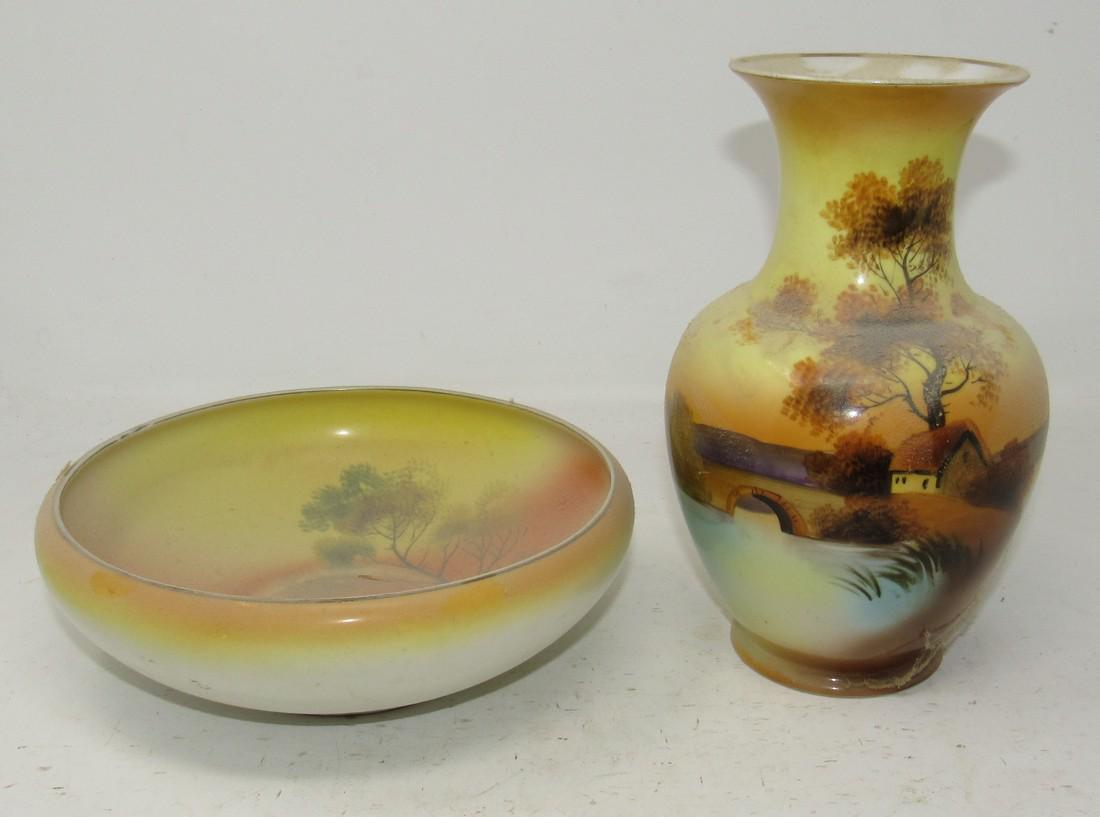 Hand Painted Noritake Vase and Bowl (1 of 3)