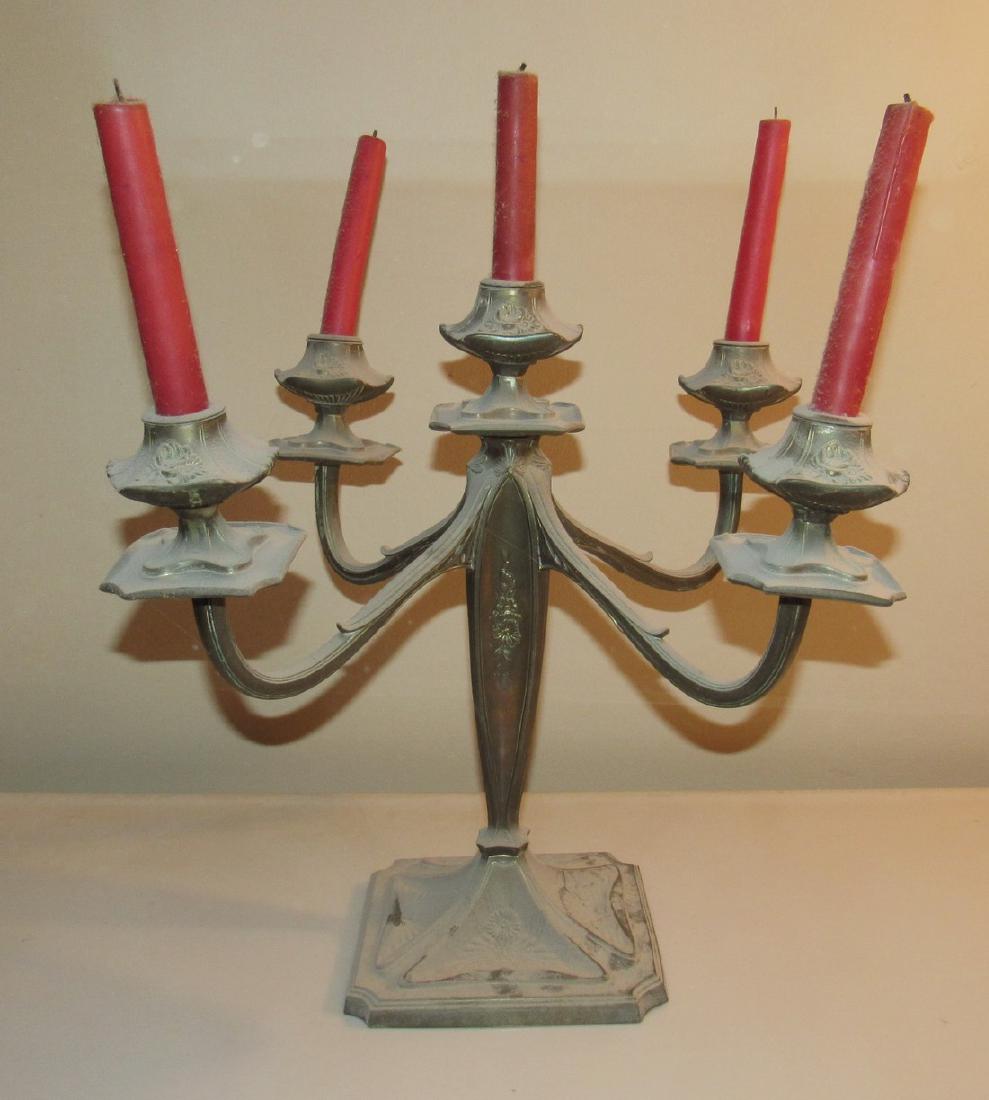 Pairpoint Candelabra: Approx 16" tall. A couple arms look slightly bent