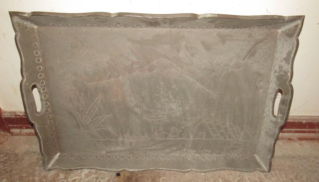 Tin Serving Tray with Mexican Scene (1 of 2)