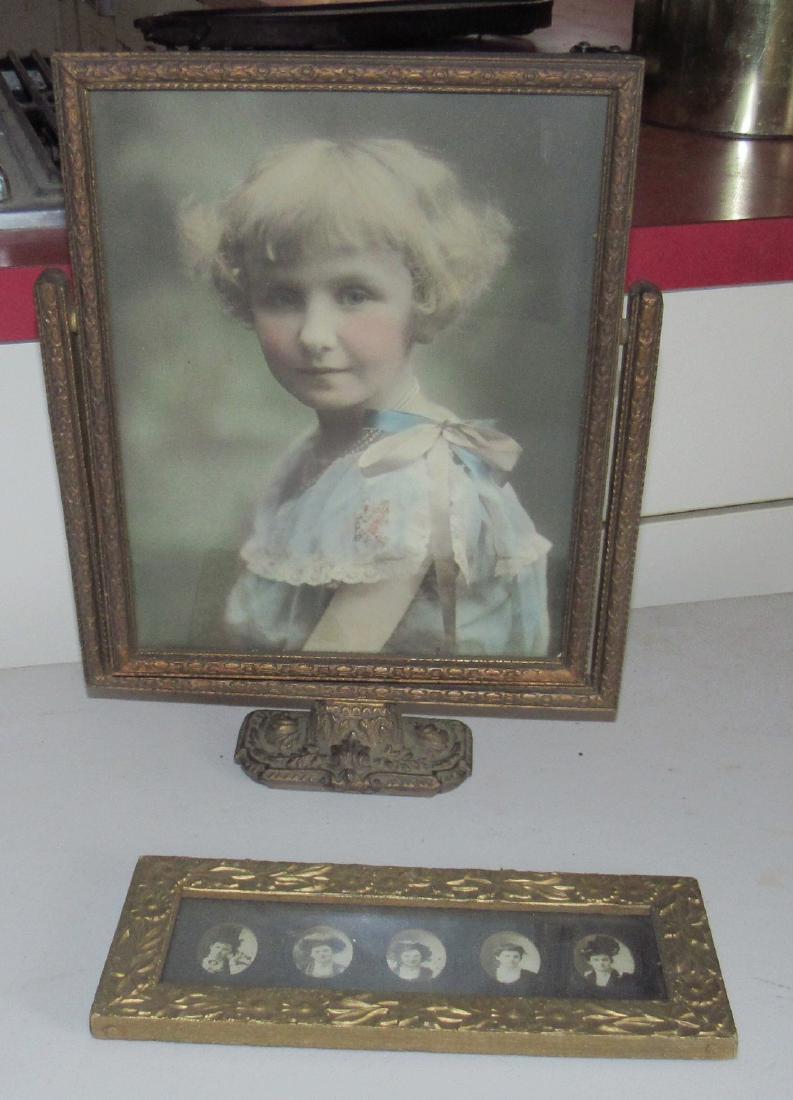 Picture Frame with Cast Iron Base and Gold Guilted (1 of 3)