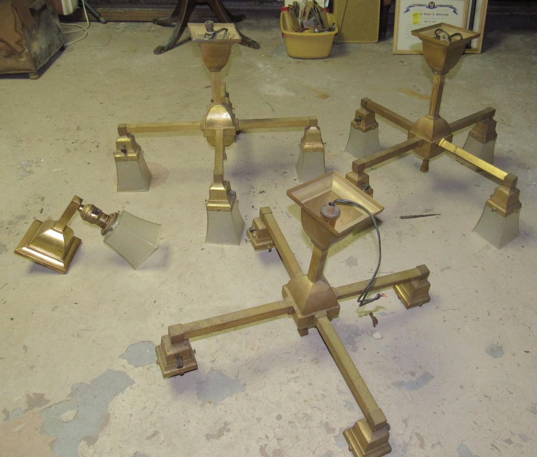 Set of 3 Mission Style Hanging Lights and Wall Sconce (1 of 7)