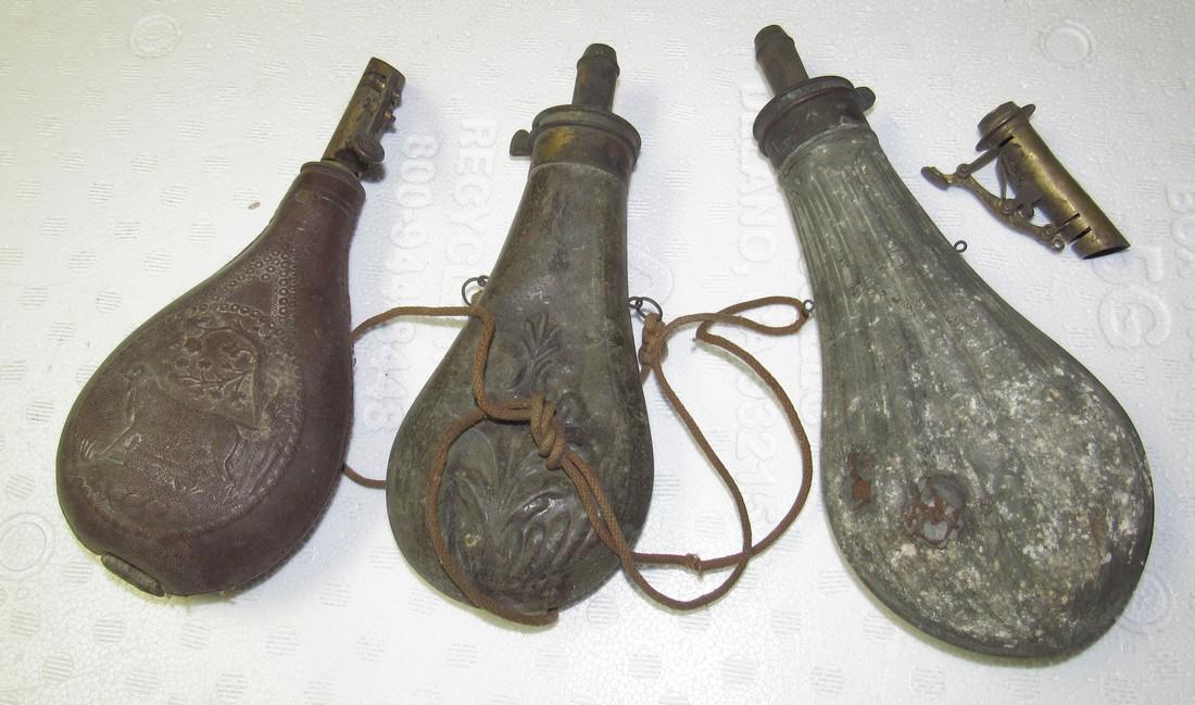 3 Antique Powder Flasks (1 of 5)