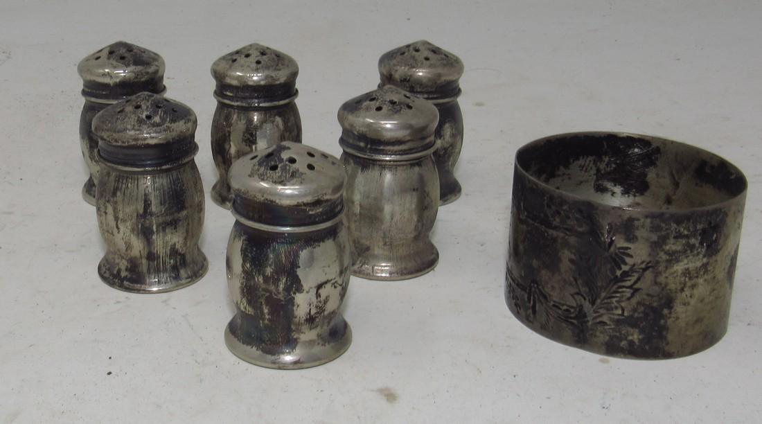 Sterling Silver Salt and Pepper Shakers Napkin Holder (1 of 3)