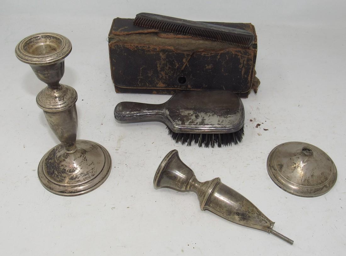 Sterling Silver Brush Comb Candle Holders Scrap (1 of 6)