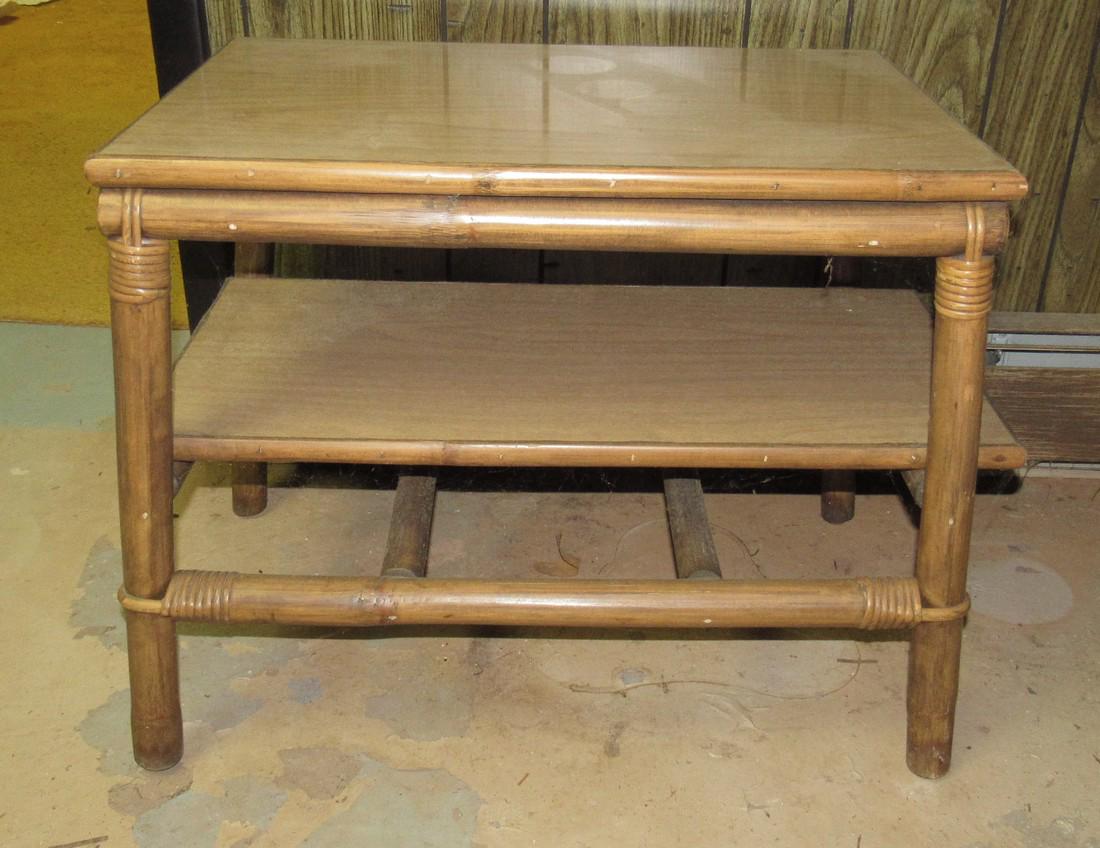 Bamboo Table: Approx 16 1/2" x 27" x 20 1/2" tall. Nice condition