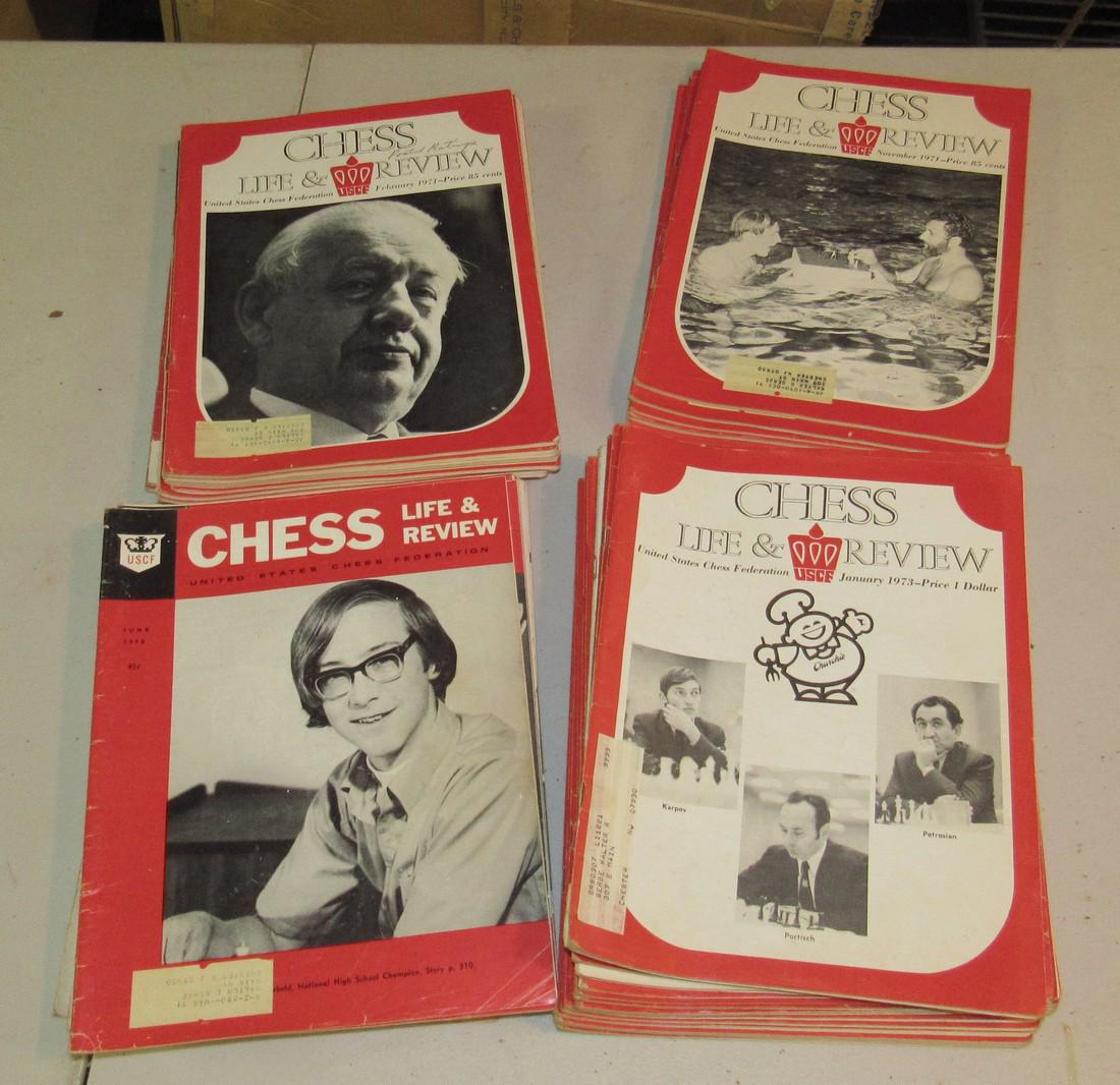47 Vintage Chess Magazines 1960's and 70's: Mostly in nice condition