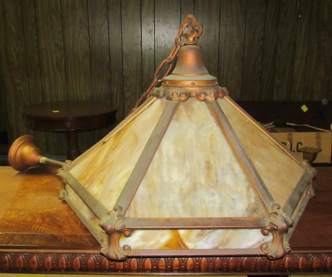 Slag Glass Hanging Lamp (1 of 8)