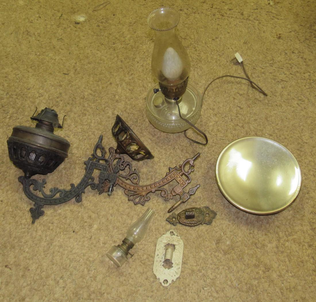 Oil Lamps Wall Brackets and Reflector (1 of 2)