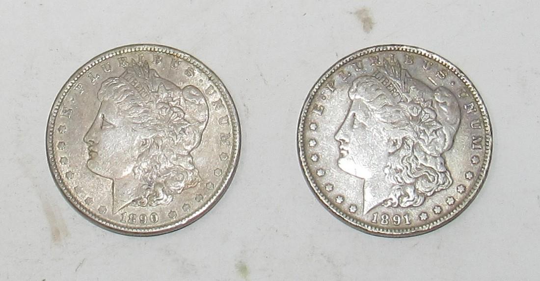 1890 1891 Morgan Silver Dollars (1 of 6)