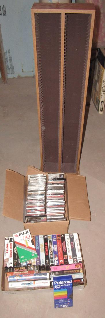 VHS Tapes and CD's: Rack is included