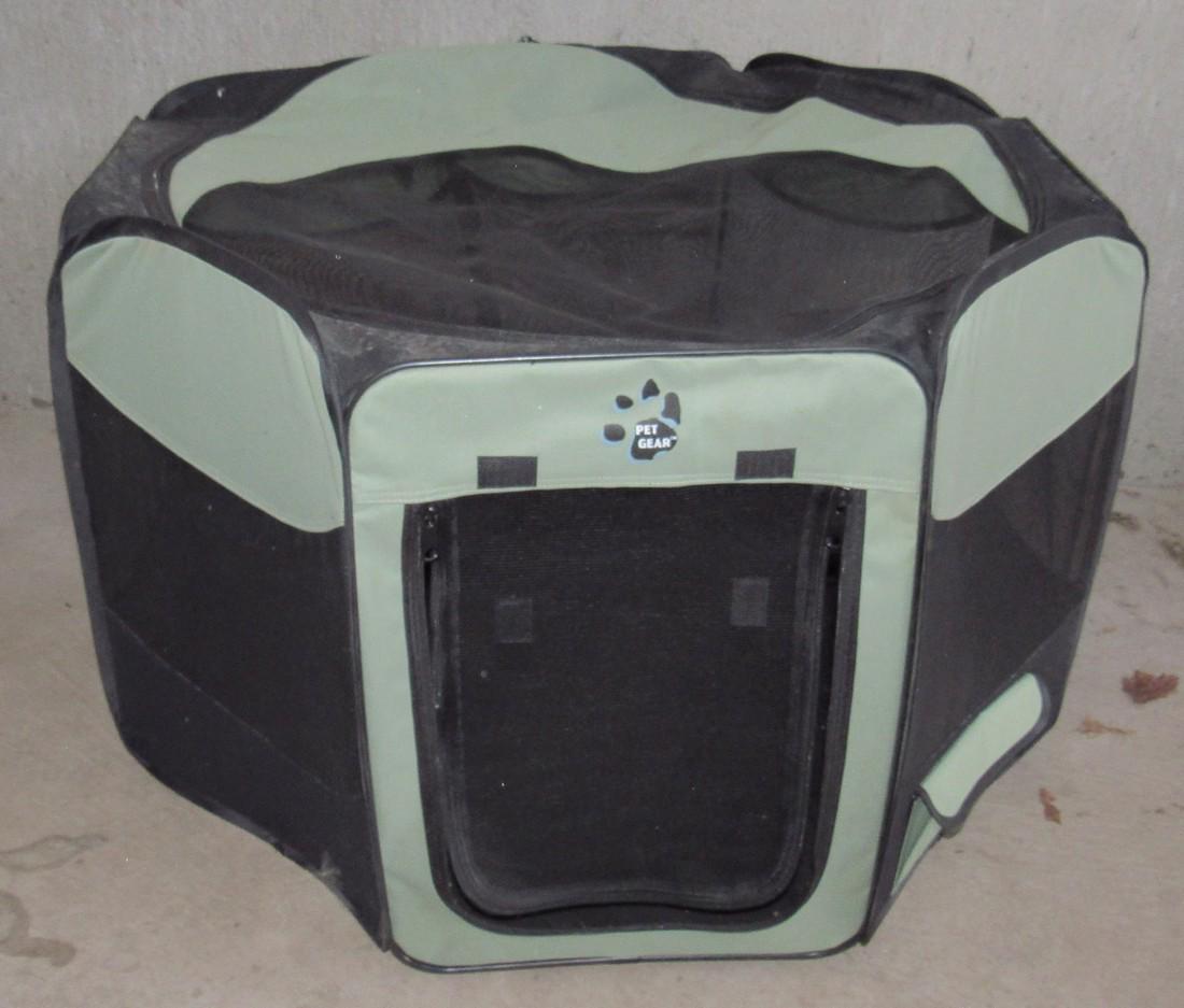 Pet Gear Folding Dog Cat Crate: Approx 36" across and 21" tall. Needs light cleaning