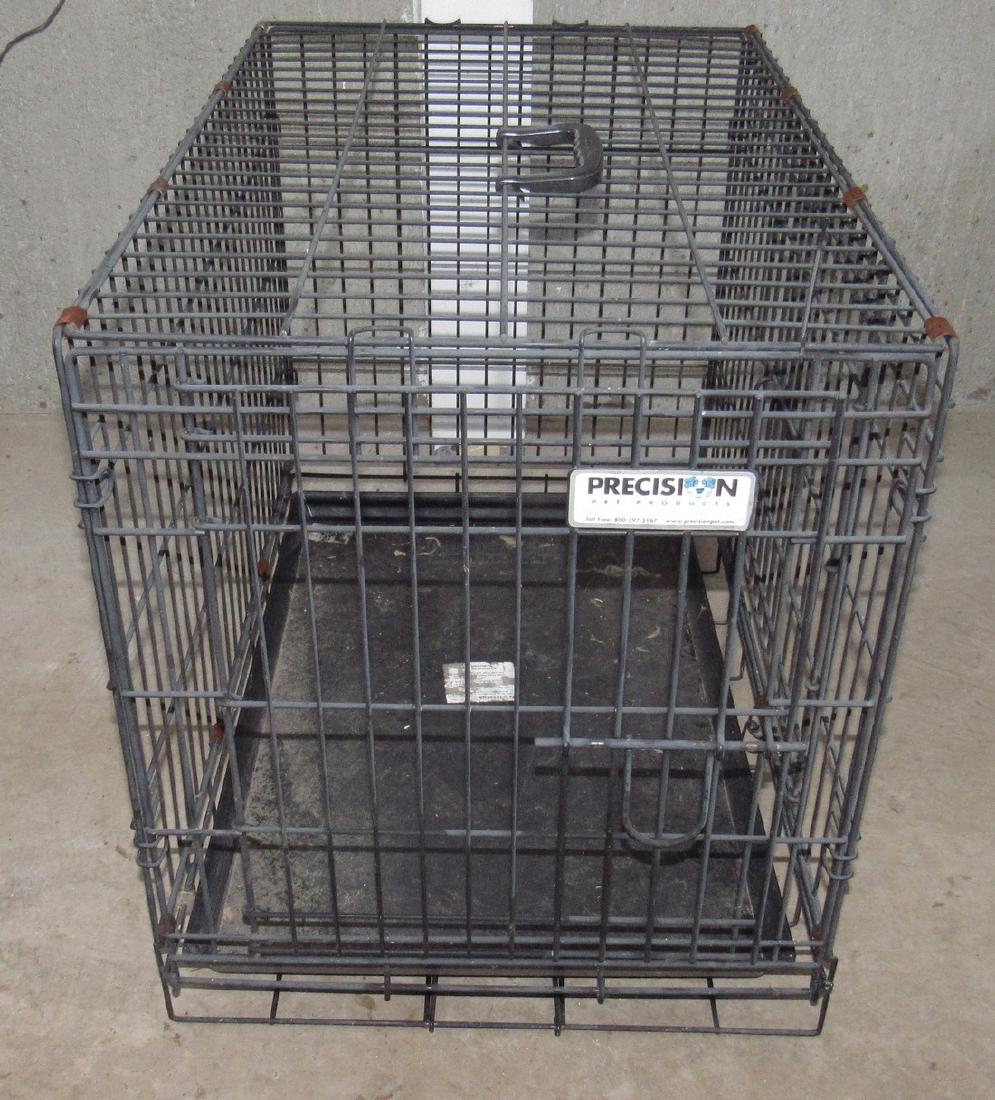 Precision Metal Pet Crate: Approx 19" x 30" x 22" tall. Nice condition