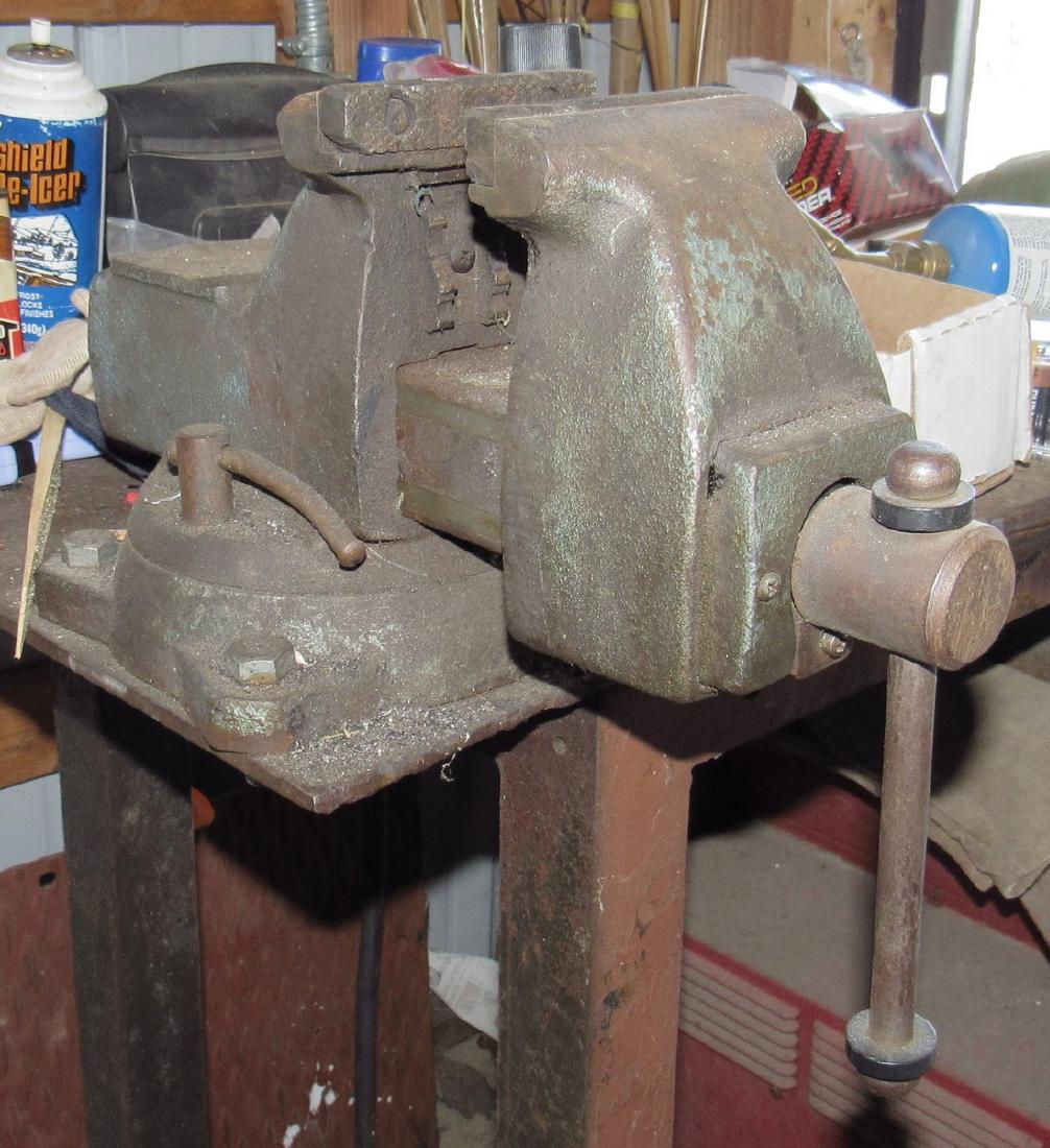 Swivel Vise with 4" Jaws: Buyer must remove from workbench
