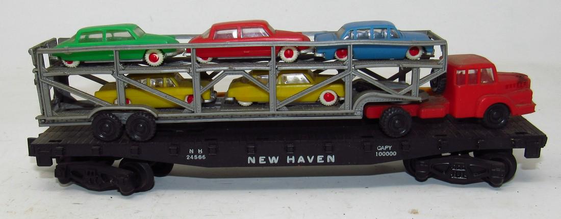 American Flyer New Haven 24566 Flat Car w/ Tractor: Missing one siderail
