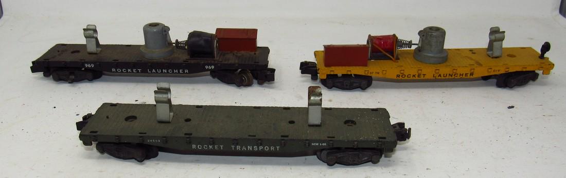American Flyer Rocket Launcher and Transporter Cars: Getting all 3 pictured